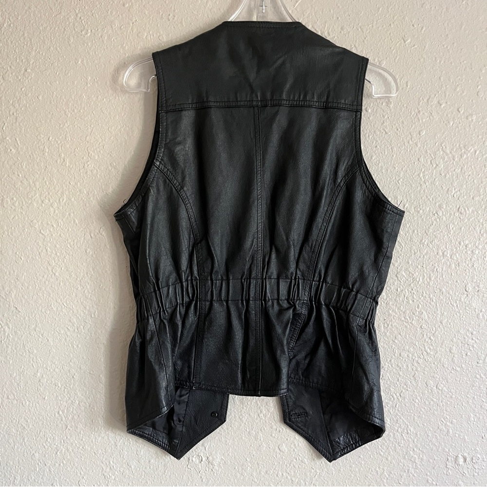Vintage Leather Button Down Vest - image 3